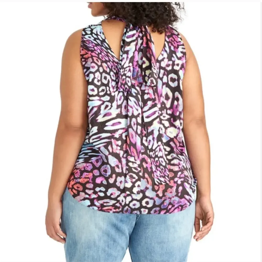 5/$25 Rachel Roy Animal Print Tie Back‎ Tank Top